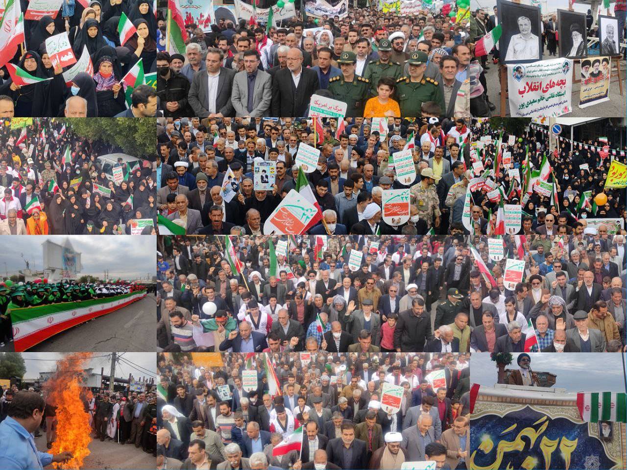 دهلرانی ها زیر پرچم سه رنگ جمهوری اسلامی  ندای استکبارستیزی سر دادند